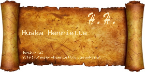 Huska Henrietta névjegykártya