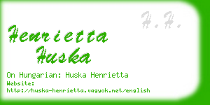 henrietta huska business card